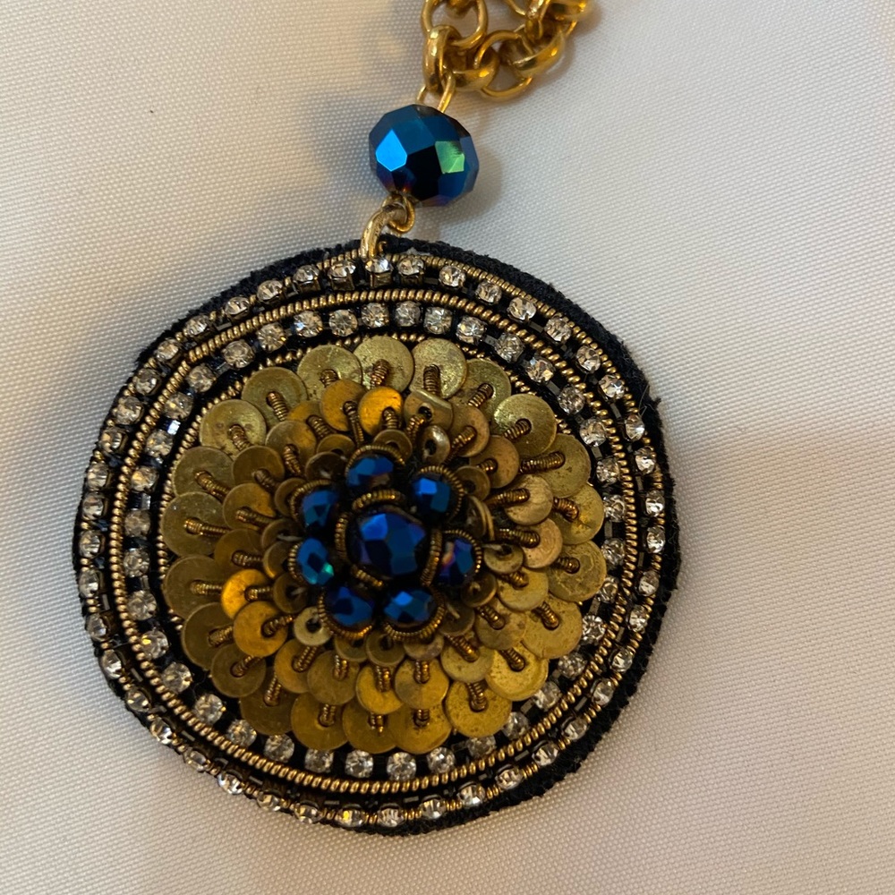 NWT Chico’s Gold/Teal Long Necklace